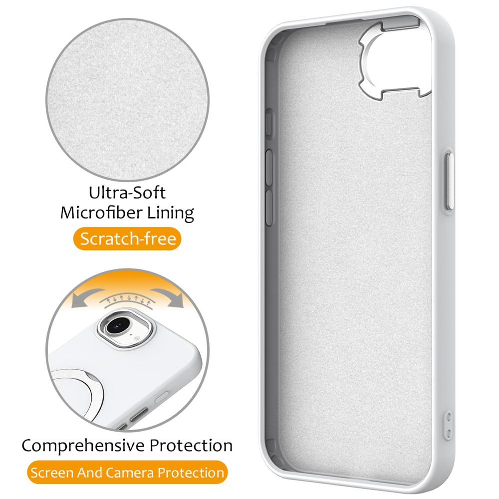  iPhone 17e / 16e Skal MagSafe Kickstand Hybrid Vit - Teknikhallen.se