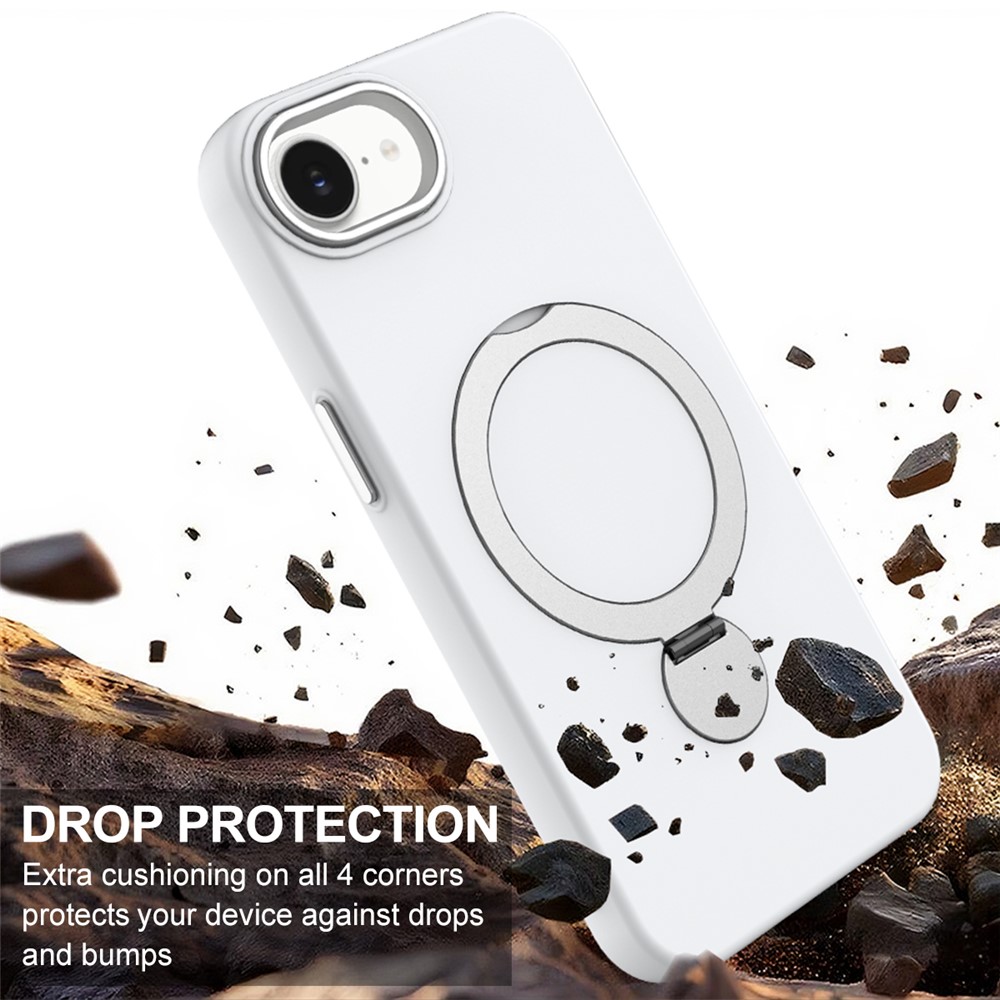  iPhone 17e / 16e Skal MagSafe Kickstand Hybrid Vit - Teknikhallen.se
