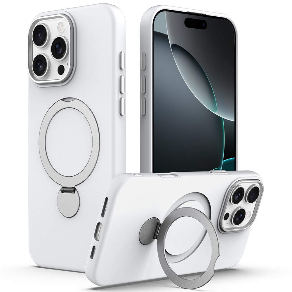  iPhone 16 Pro Skal MagSafe Kickstand Hybrid Vit - Teknikhallen.se