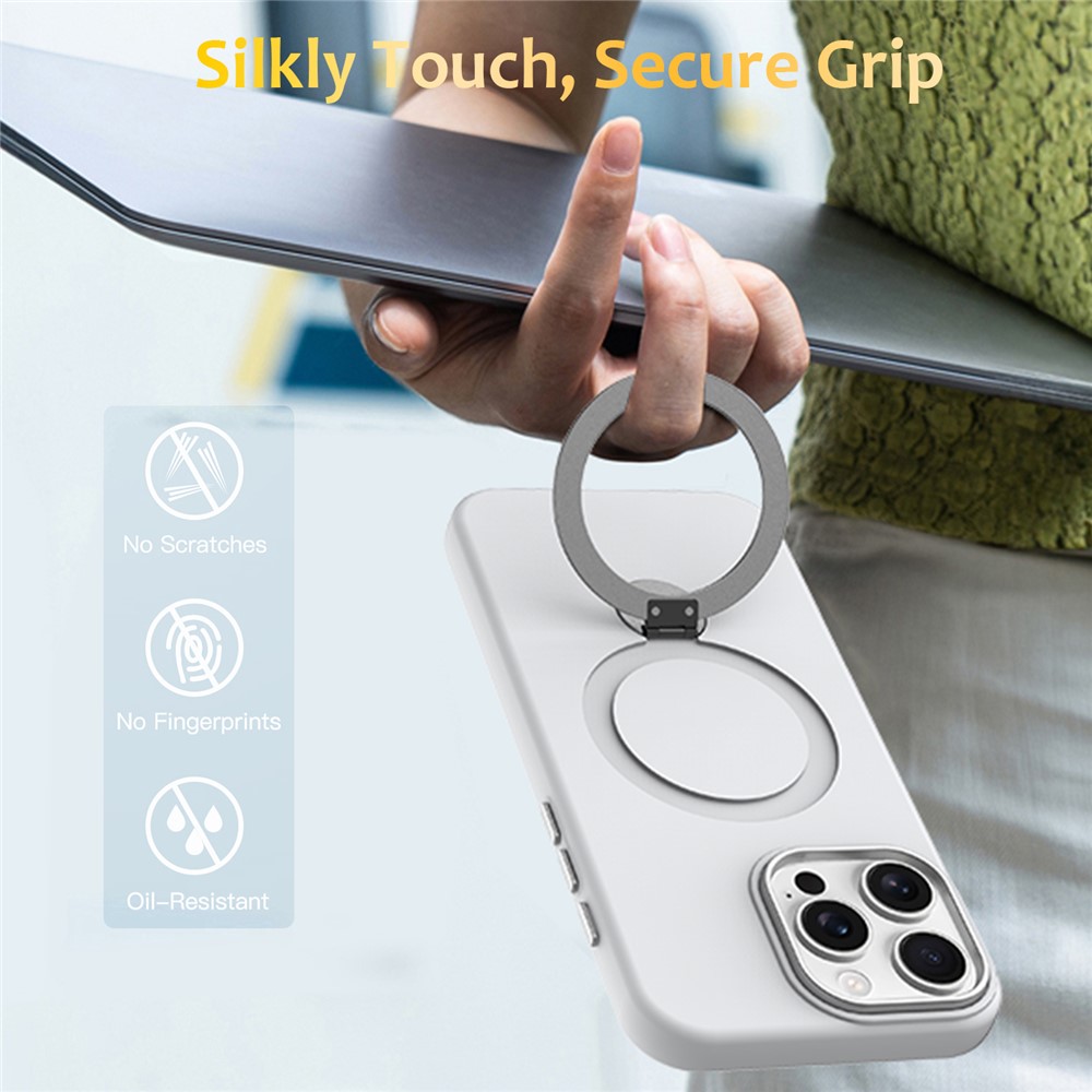  iPhone 16 Pro Skal MagSafe Kickstand Hybrid Vit - Teknikhallen.se