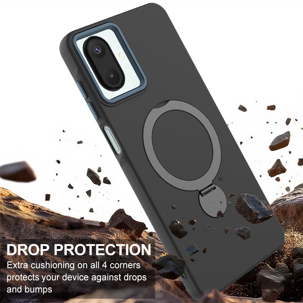  Samsung Galaxy A07 Skal MagSafe Kickstand Hybrid Svart - Teknikhallen.se