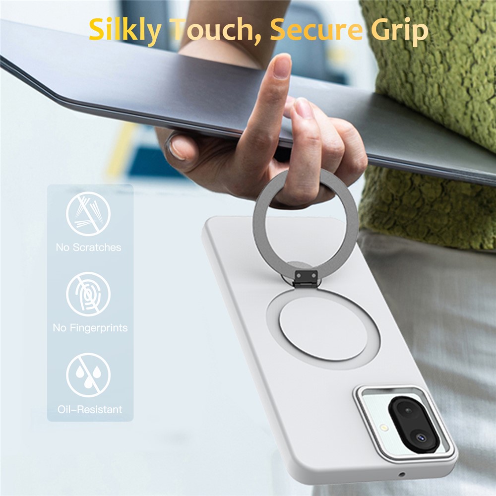  Samsung Galaxy A07 Skal MagSafe Kickstand Hybrid Vit - Teknikhallen.se