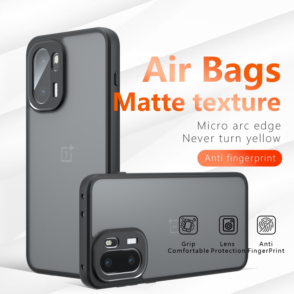  OnePlus 15R Skal Hybrid Matt Transparent / Svart - Teknikhallen.se