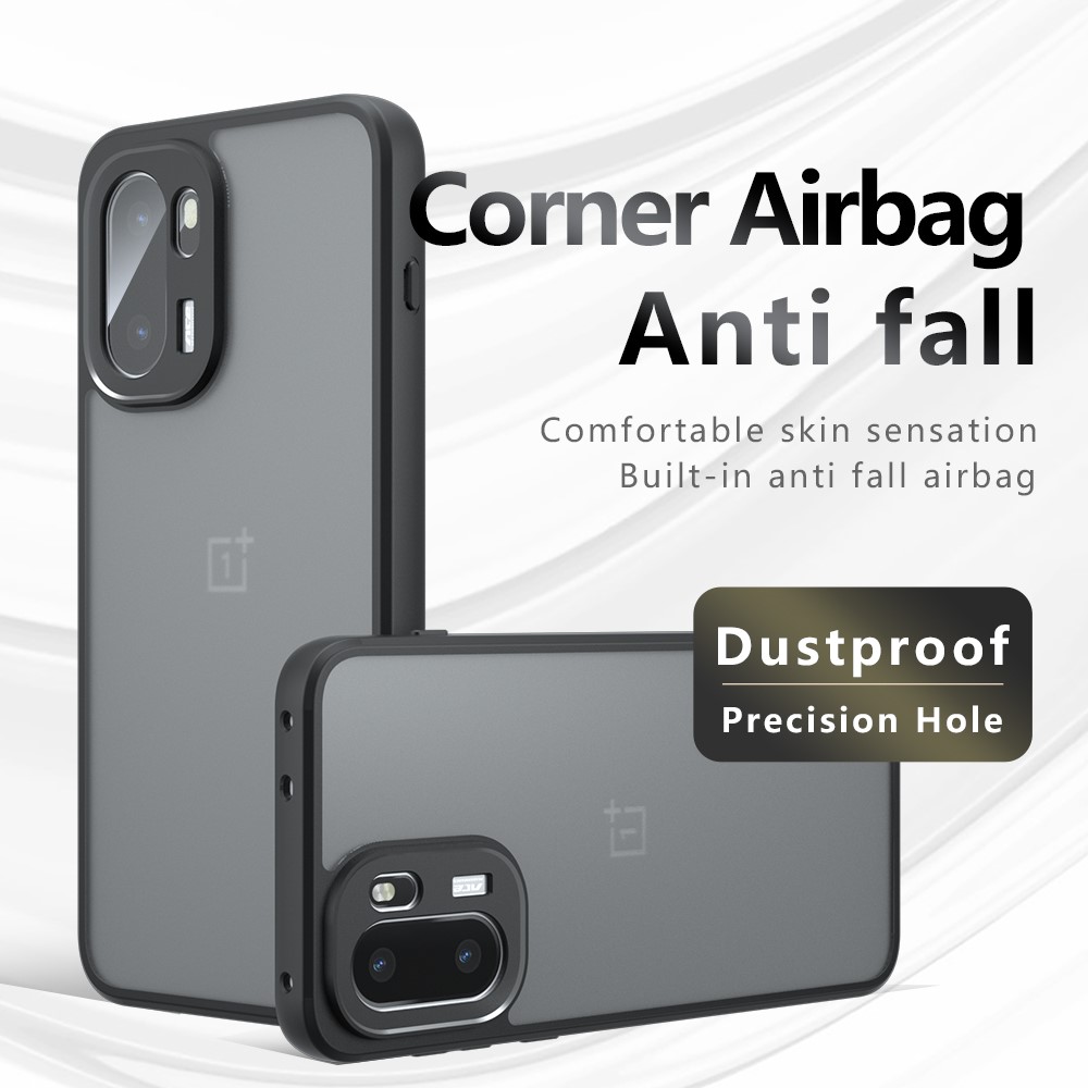  OnePlus 15R Skal Hybrid Matt Transparent / Svart - Teknikhallen.se