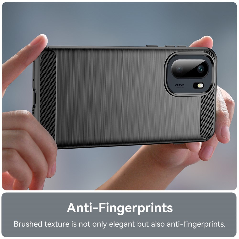  OnePlus 15R Skal Borstad Stål Textur Svart - Teknikhallen.se