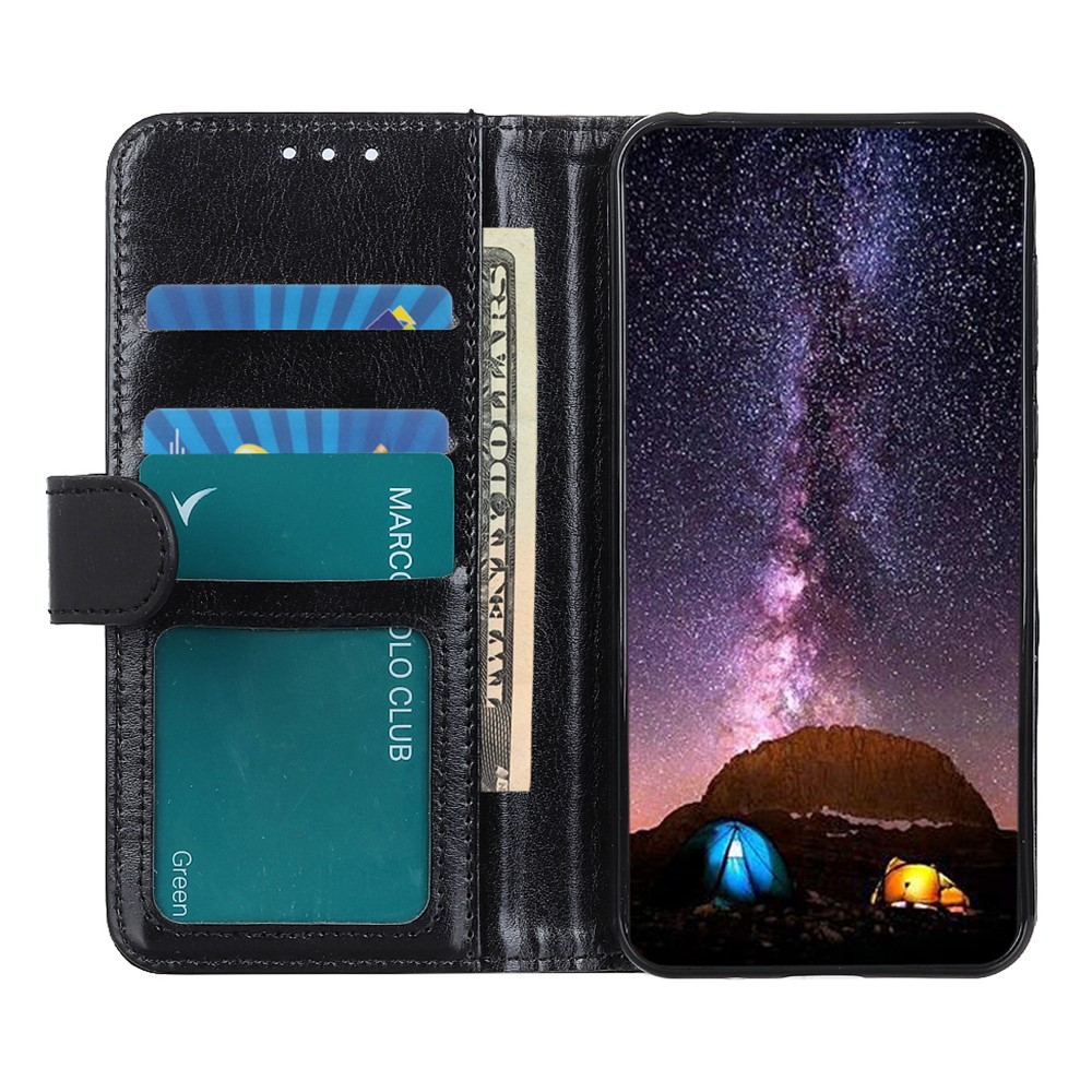  OnePlus 15R Fodral Crazy Horse Läder Svart - Teknikhallen.se