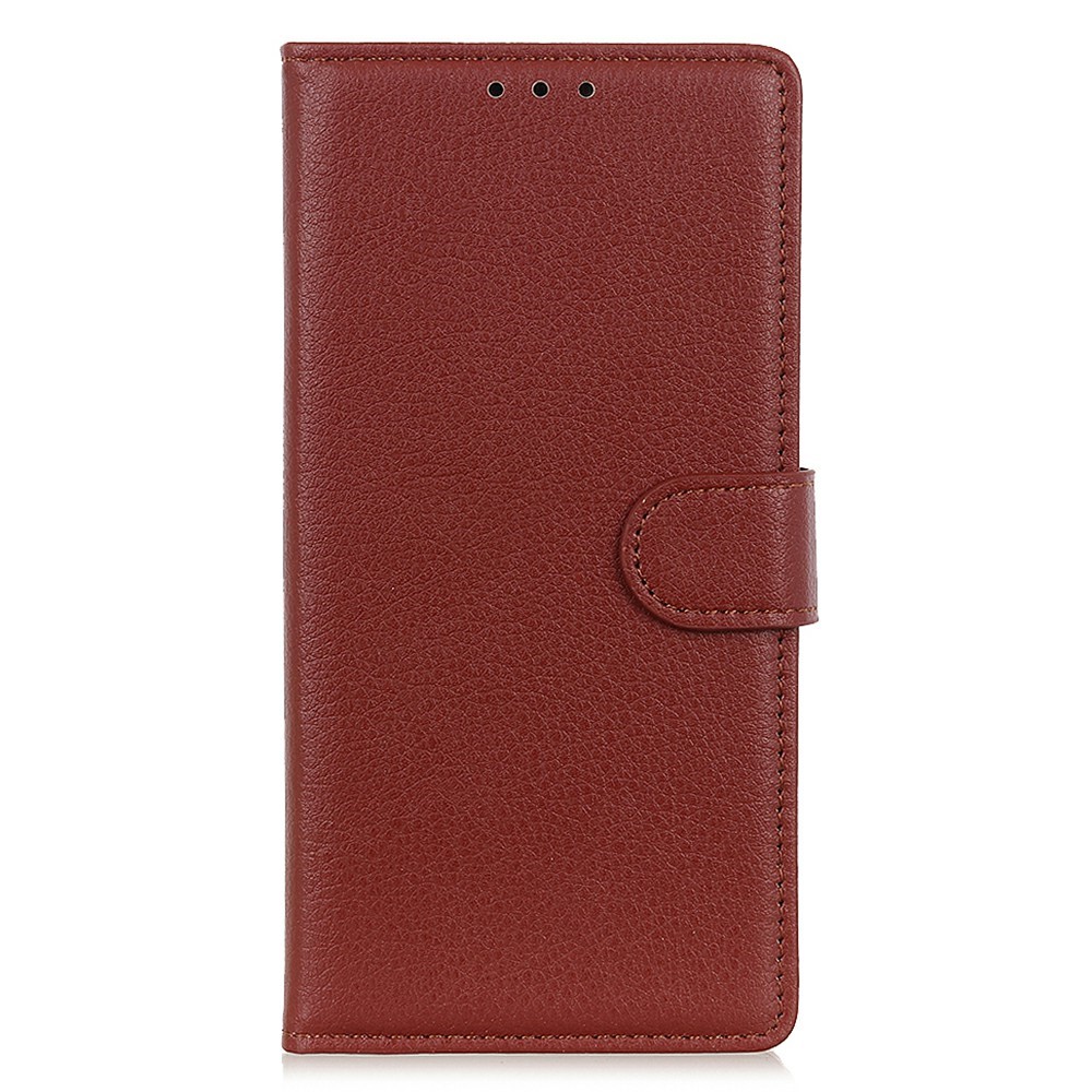  OnePlus 15R Fodral Litchi Läder Brun - Teknikhallen.se