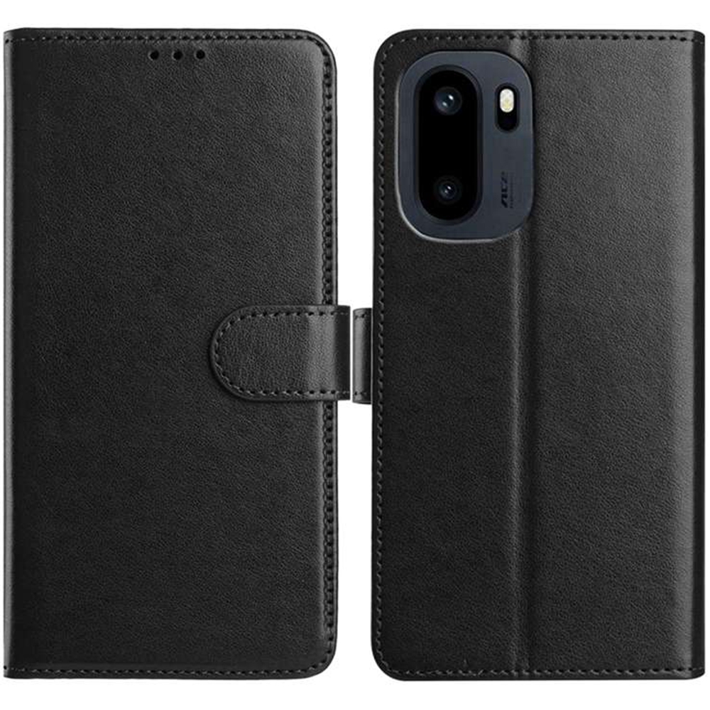  OnePlus 15R Fodral Multifunktionellt Läder Svart - Teknikhallen.se