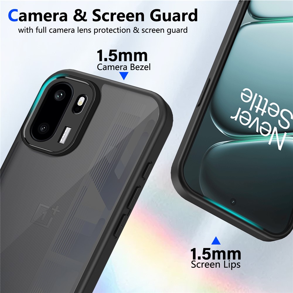  OnePlus 15R Skal Hybrid Transparent / Svart - Teknikhallen.se