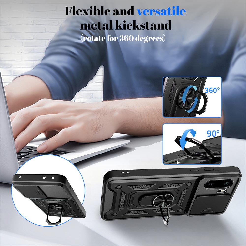  OnePlus 15R Skal CamShield Ring Hybrid Svart - Teknikhallen.se