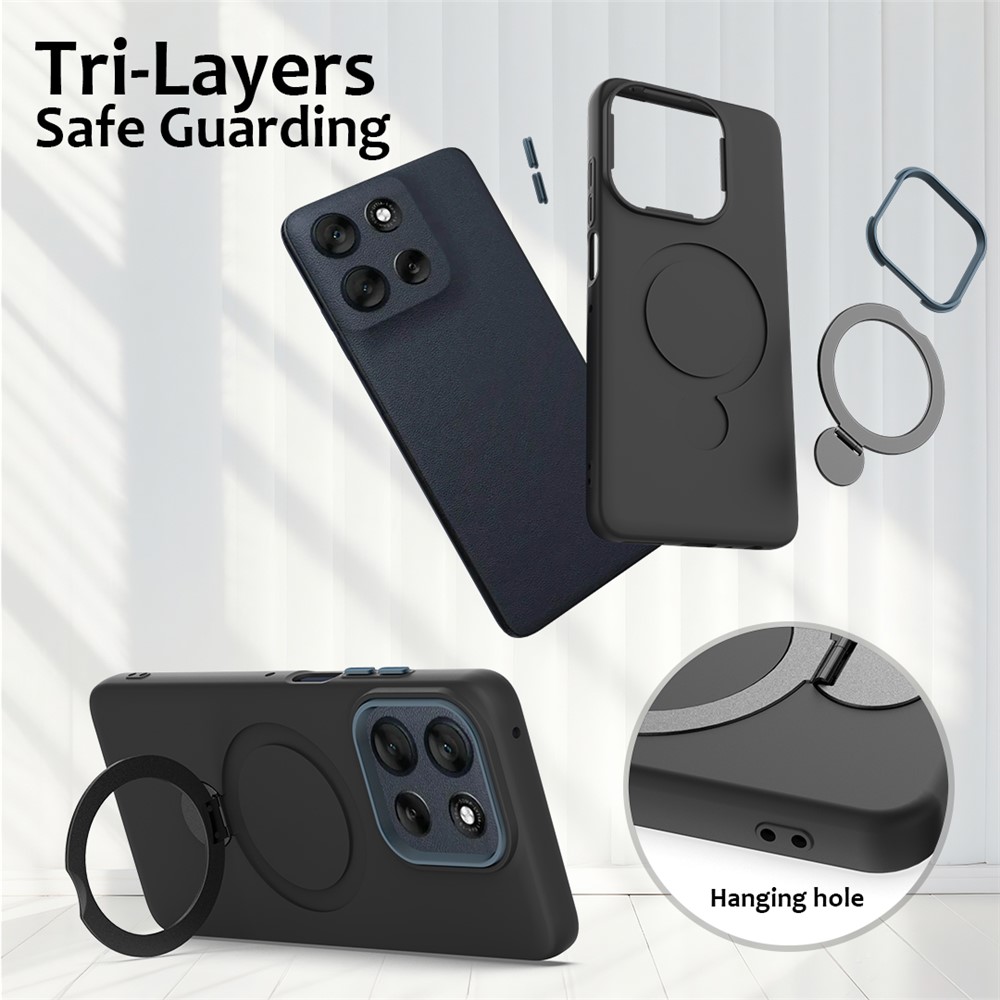  Motorola Edge 70 Skal MagSafe Kickstand Hybrid Svart - Teknikhallen.se