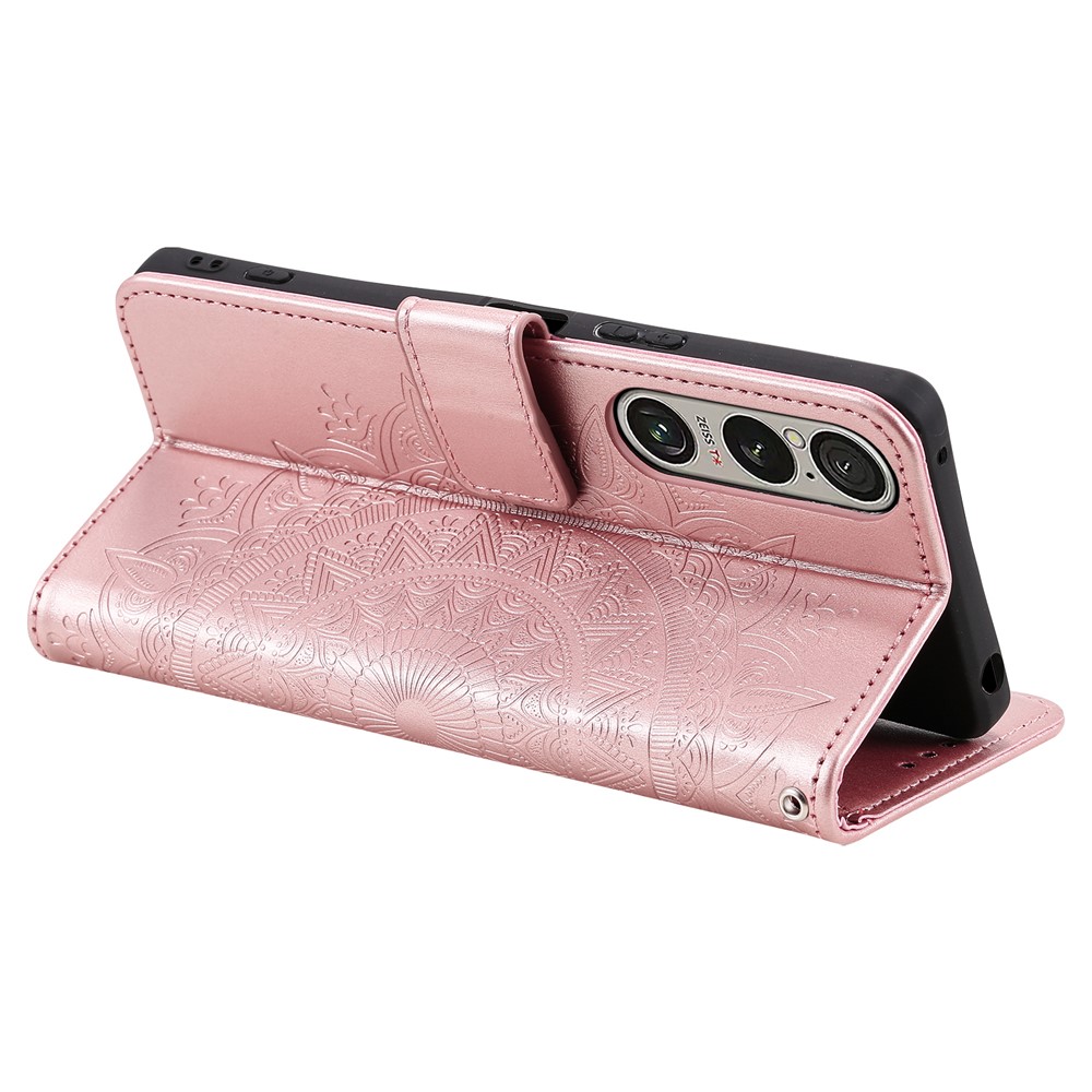  Sony Xperia 1 VII Fodral Mandala Läder Roséguld - Teknikhallen.se