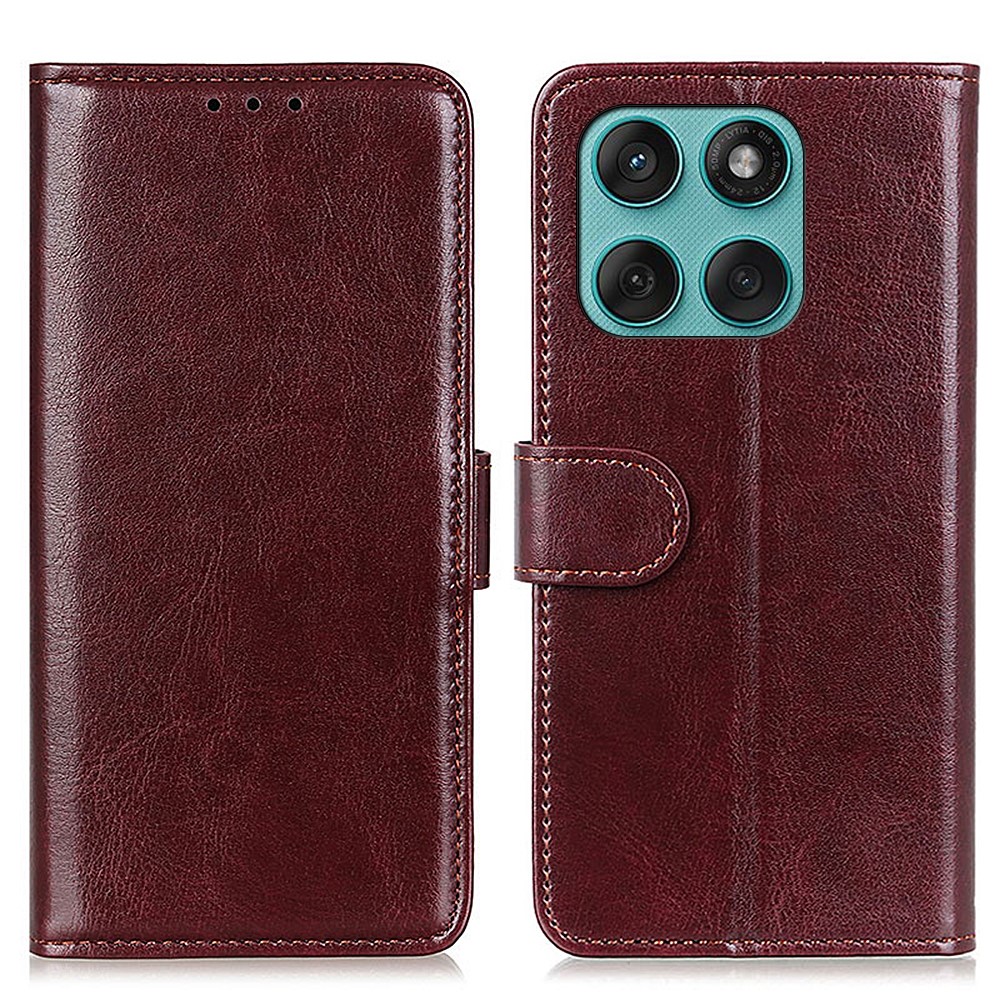  Motorola Edge 60 / 60 Fusion Fodral Crazy Horse Läder Brun - Teknikhallen.se