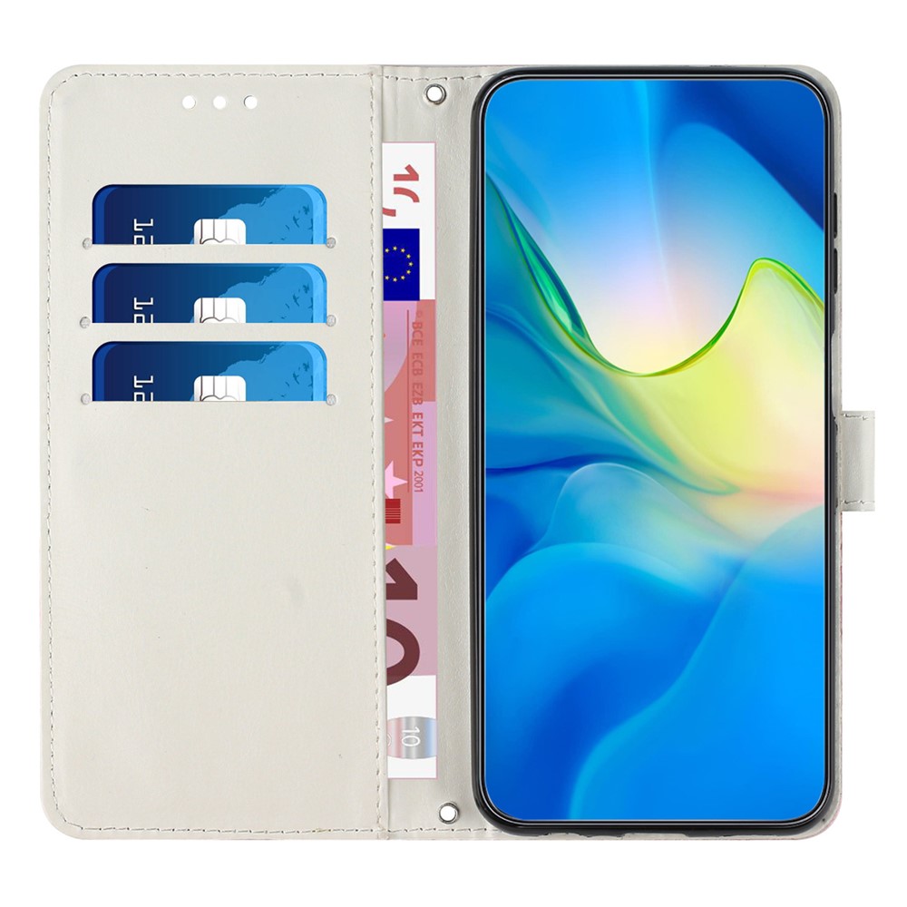  Motorola Edge 60 / 60 Fusion Fodral Läder Marmor Rosa / Grön - Teknikhallen.se