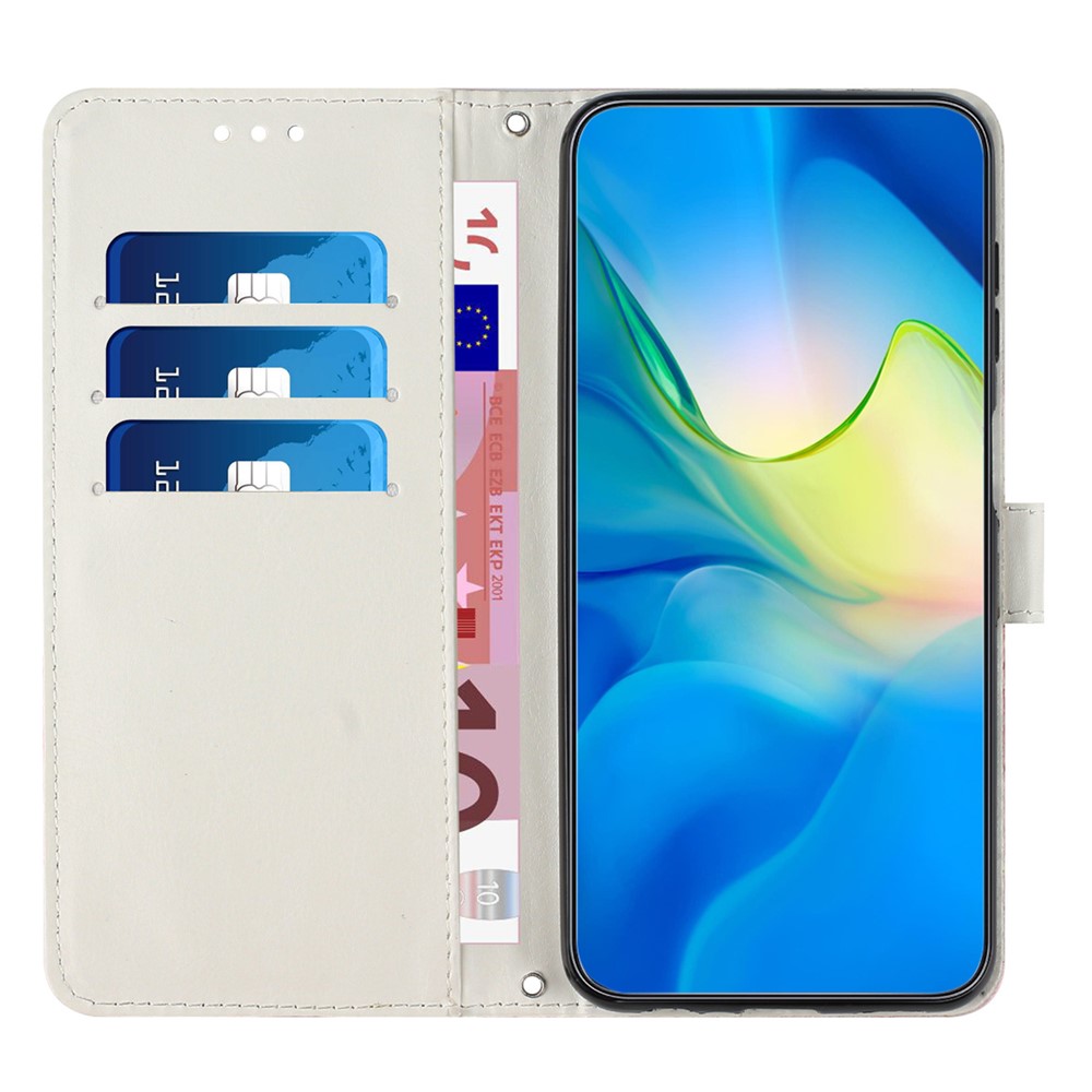  Motorola Edge 60 / 60 Fusion Fodral Läder Marmor Rosa / Lila - Teknikhallen.se