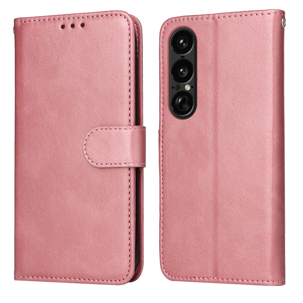  Sony Xperia 1 VII Fodral Läder Roséguld - Teknikhallen.se