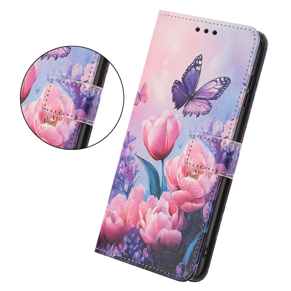  Sony Xperia 1 VII Fodral Med Tryck Rosa Blommor - Teknikhallen.se