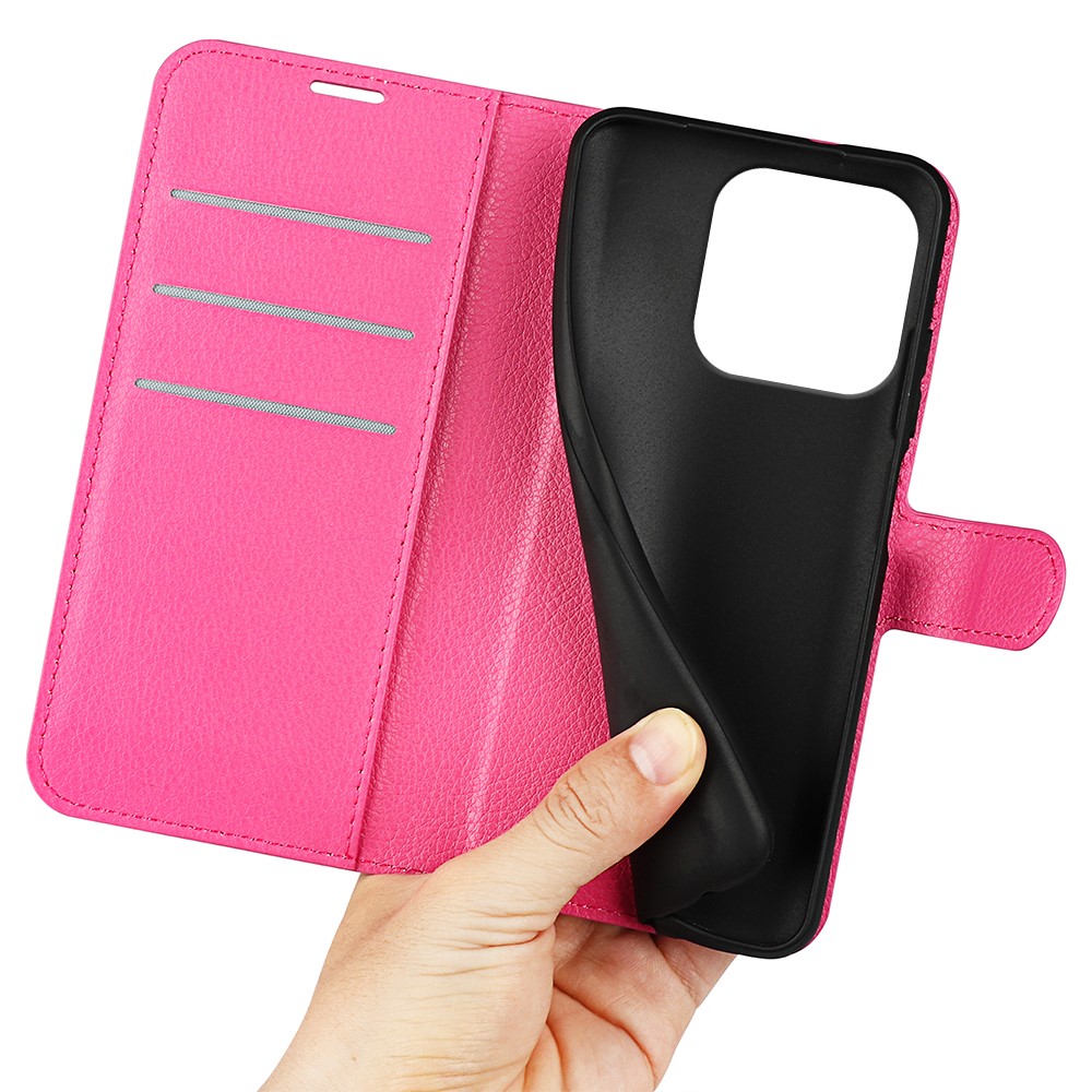  Motorola Edge 60 Pro Fodral Litchi Läder Rosa - Teknikhallen.se