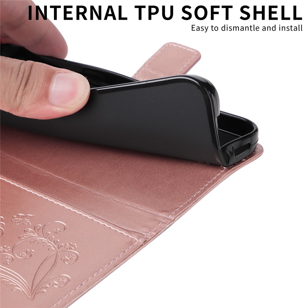  Motorola Edge 60/60 Pro/60 Fusion Fodral Fjäril Tryck Roséguld - Teknikhallen.se