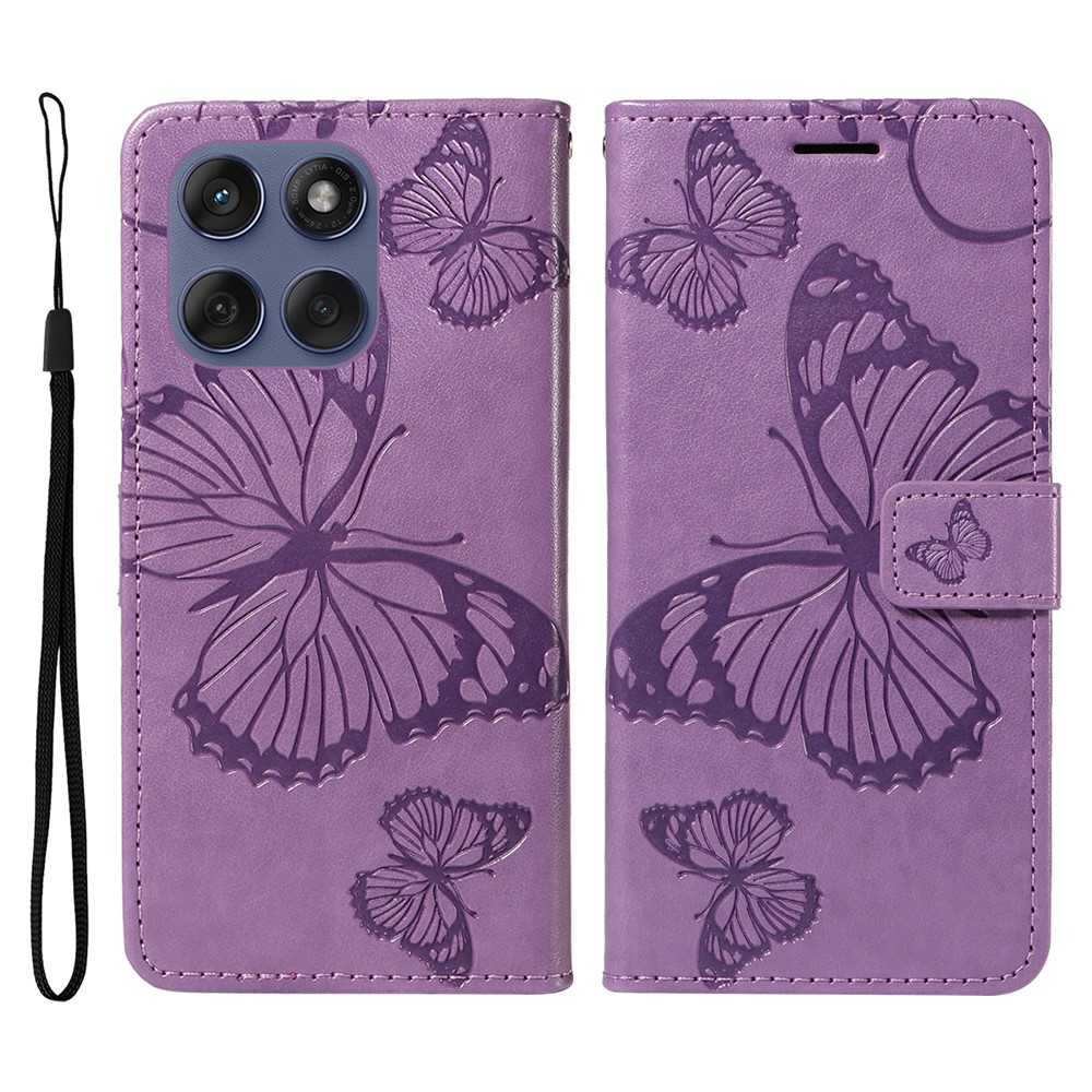  Motorola Edge 60 / 60 Pro / 60 Fusion Fodral Fjäril Tryck Lila - Teknikhallen.se