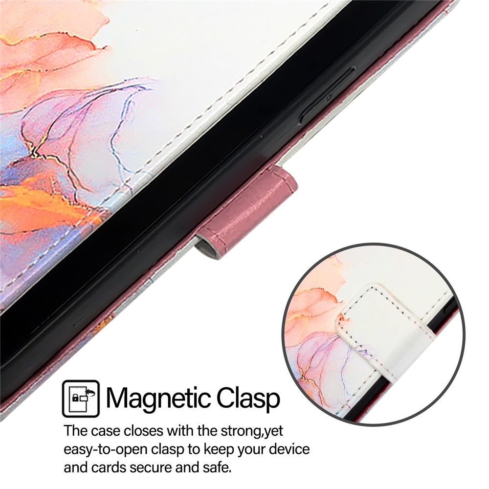  Motorola Edge 60 Pro Fodral Läder Marmor Vit - Teknikhallen.se