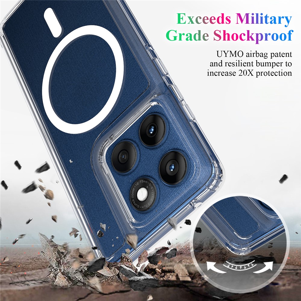  Motorola Edge 60 / 60 Fusion Skal MagSafe Hybrid Transparent - Teknikhallen.se