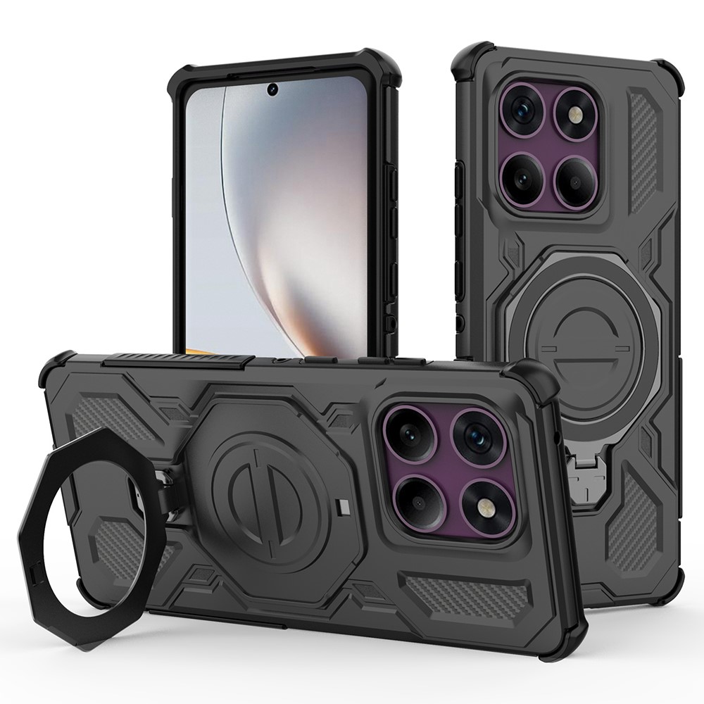  Motorola Edge 60 Pro Skal MagSafe Kickstand Hybrid Svart - Teknikhallen.se