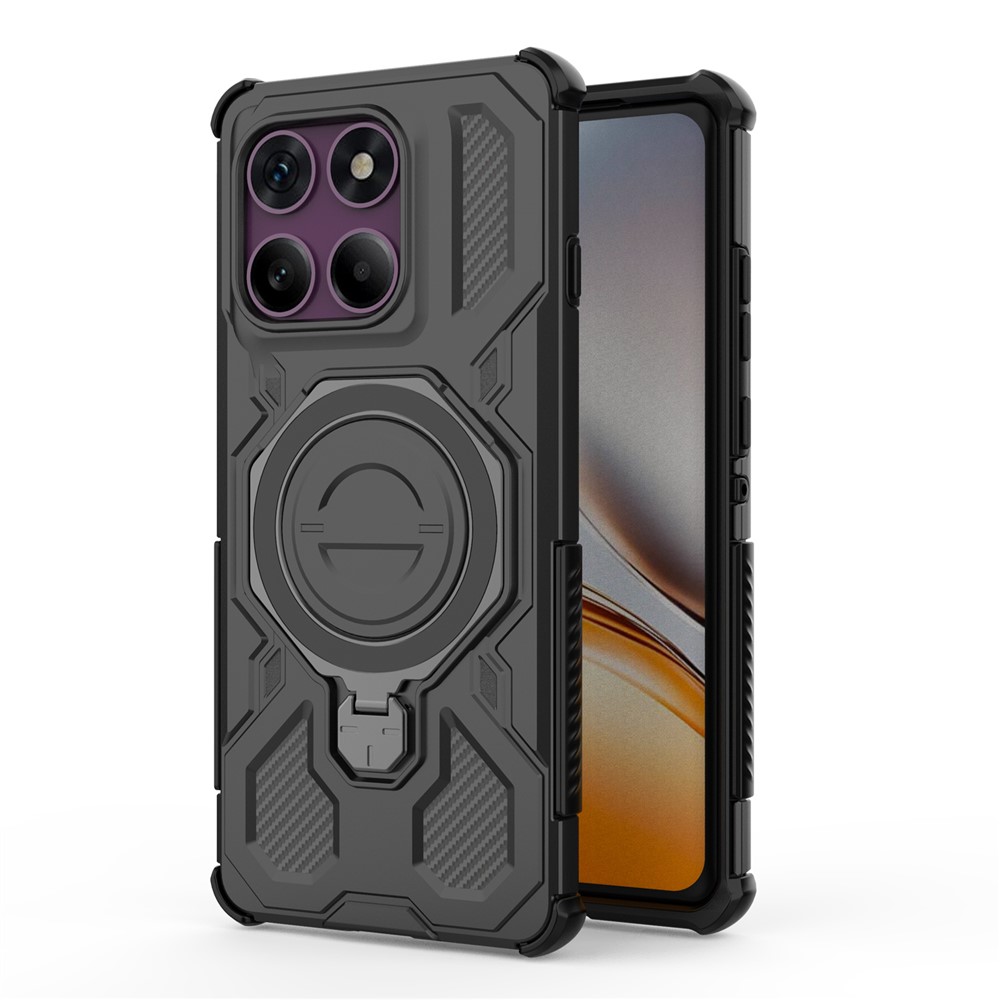  Motorola Edge 60 Pro Skal MagSafe Kickstand Hybrid Svart - Teknikhallen.se