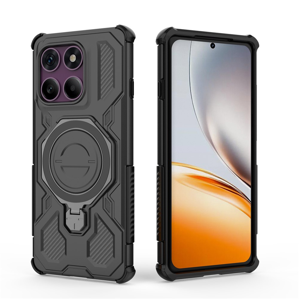  Motorola Edge 60 Pro Skal MagSafe Kickstand Hybrid Svart - Teknikhallen.se