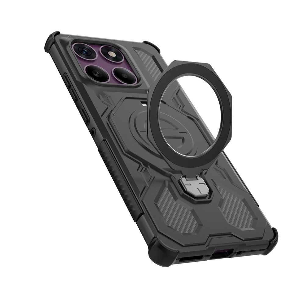  Motorola Edge 60 Pro Skal MagSafe Kickstand Hybrid Svart - Teknikhallen.se