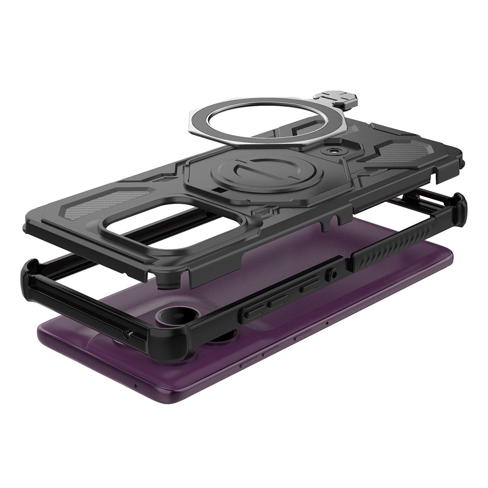  Motorola Edge 60 Pro Skal MagSafe Kickstand Hybrid Svart - Teknikhallen.se