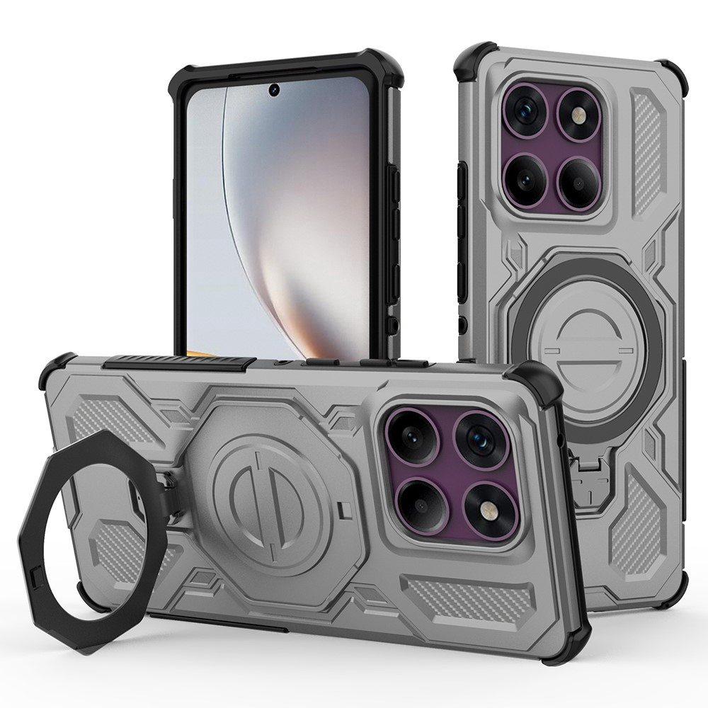  Motorola Edge 60 Pro Skal MagSafe Kickstand Hybrid Grå - Teknikhallen.se