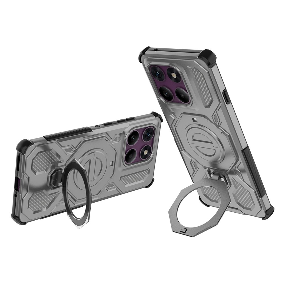  Motorola Edge 60 Pro Skal MagSafe Kickstand Hybrid Grå - Teknikhallen.se