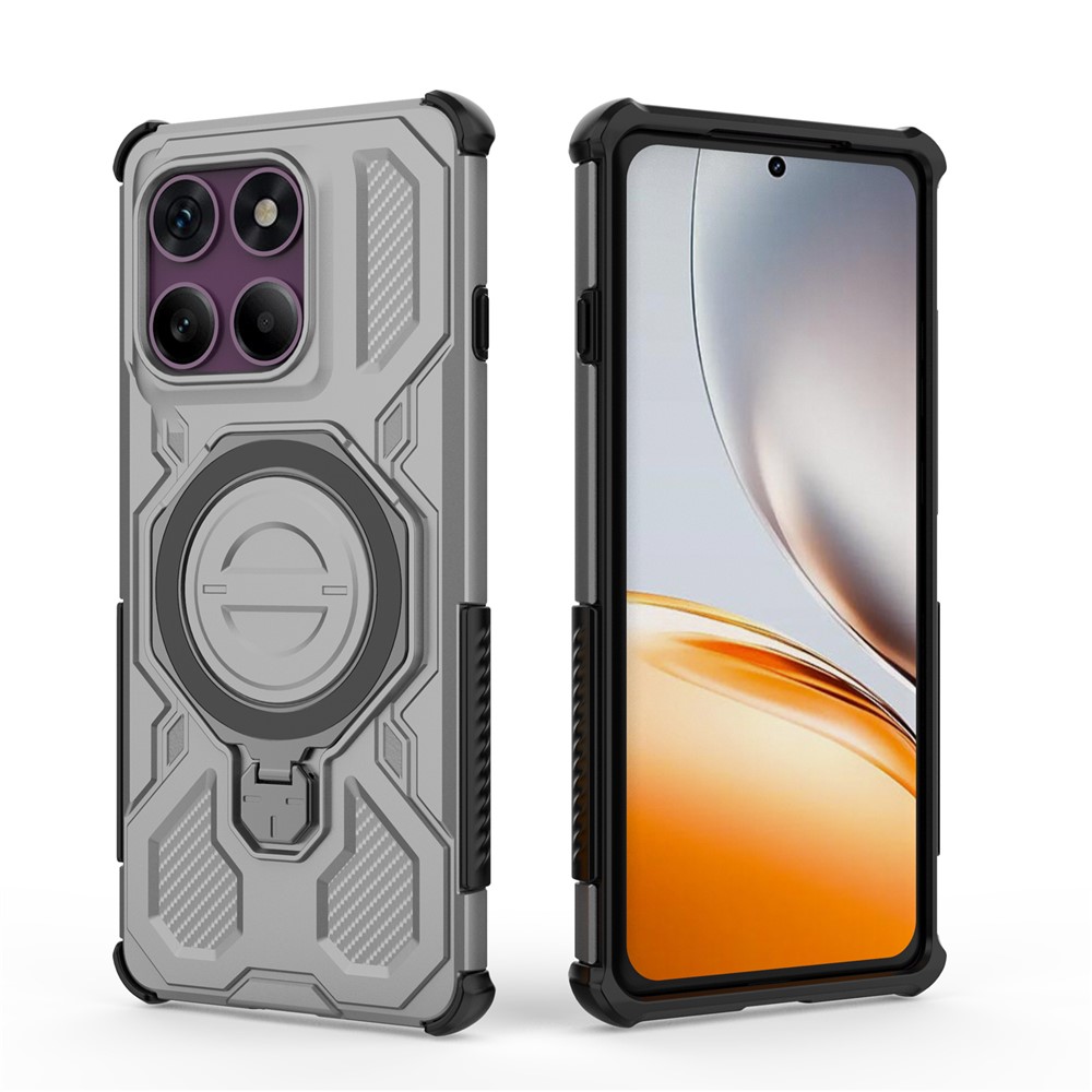  Motorola Edge 60 Pro Skal MagSafe Kickstand Hybrid Grå - Teknikhallen.se