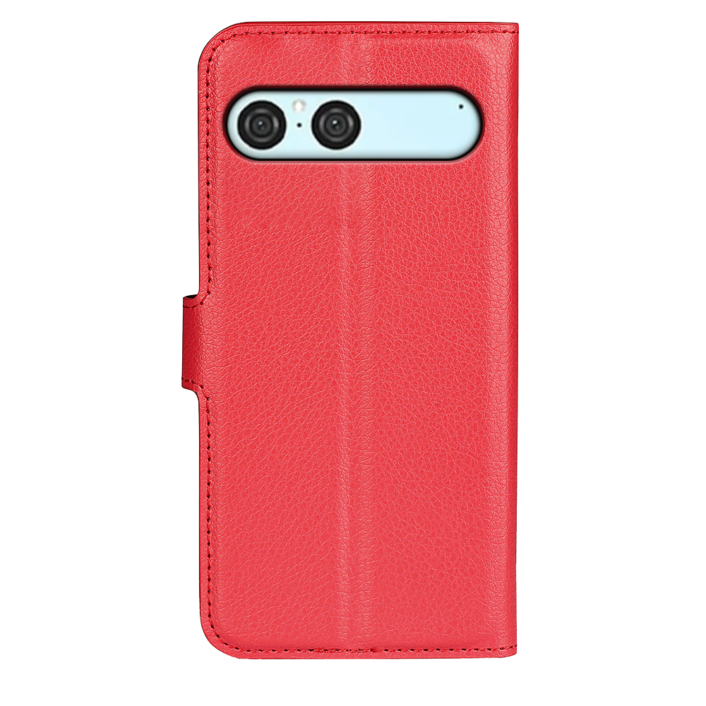  Sony Xperia 10 VII Fodral Litchi Läder Röd - Teknikhallen.se