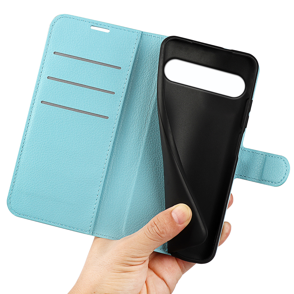  Sony Xperia 10 VII Fodral Litchi Läder Blå - Teknikhallen.se