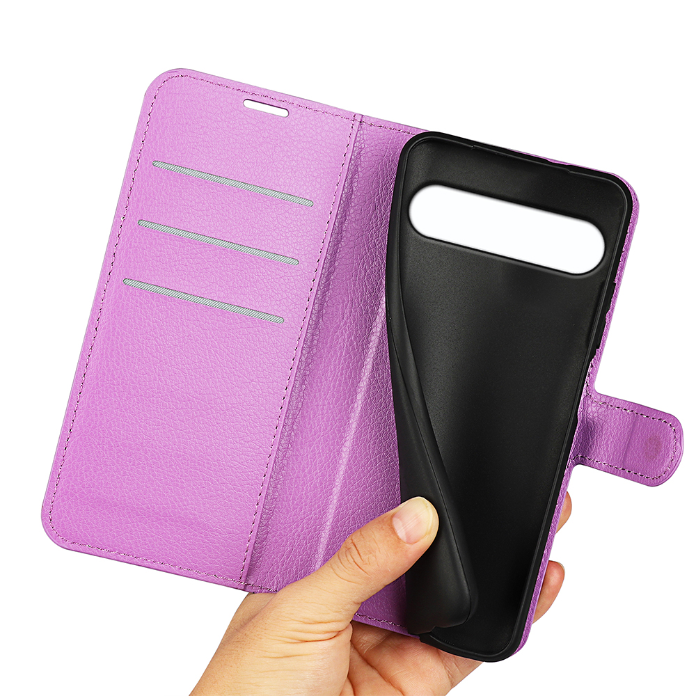  Sony Xperia 10 VII Fodral Litchi Läder Lila - Teknikhallen.se