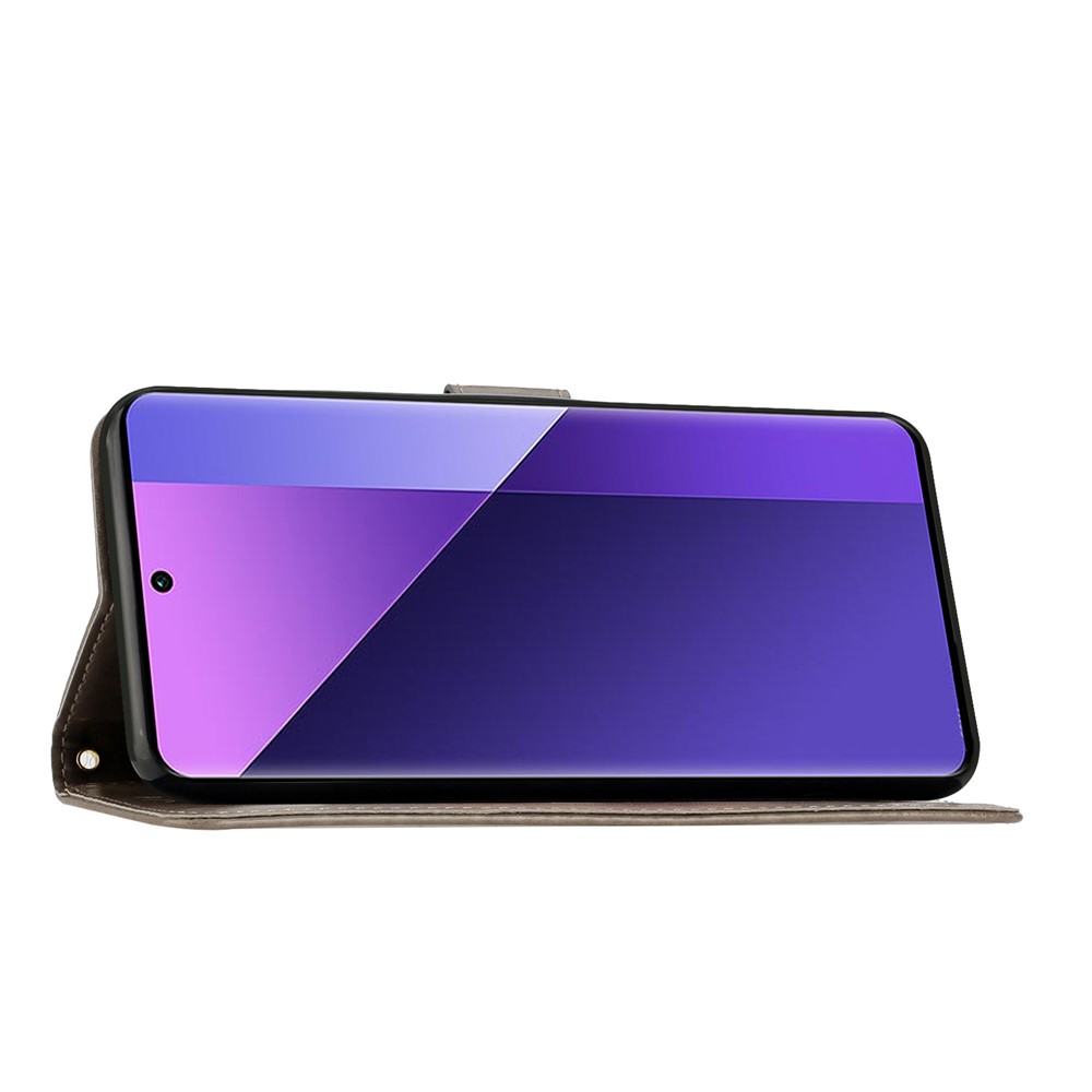  Sony Xperia 10 VII Fodral Med Blommigt Tryck Grå - Teknikhallen.se