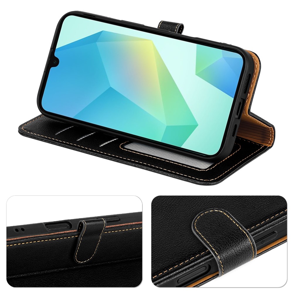  Samsung Galaxy A27 Plånboksfodral Läder Svart - Teknikhallen.se