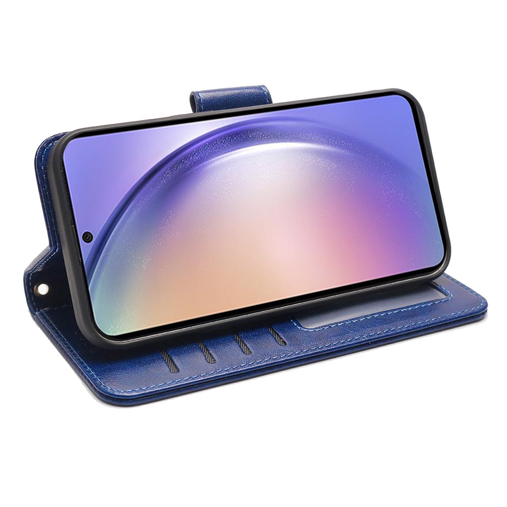  Samsung Galaxy A27 Fodral Läder Blå - Teknikhallen.se