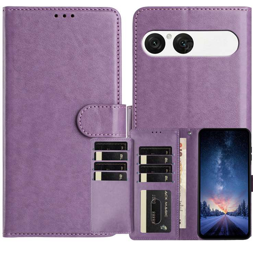  Sony Xperia 10 VII Fodral Multifunktionellt Läder Lila - Teknikhallen.se