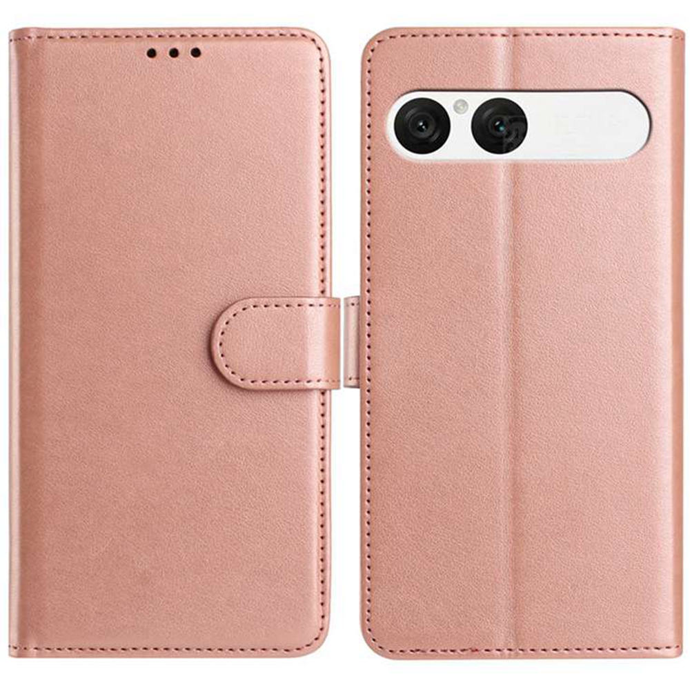  Sony Xperia 10 VII Fodral Multifunktionellt Läder Roséguld - Teknikhallen.se