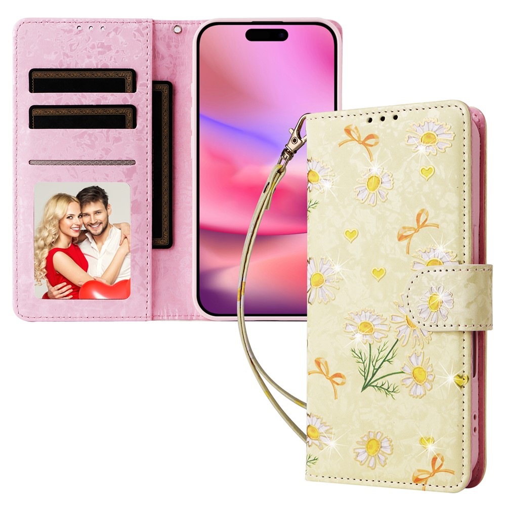  iPhone 16 Fodral RFID Läder Yellow Daisy - Teknikhallen.se