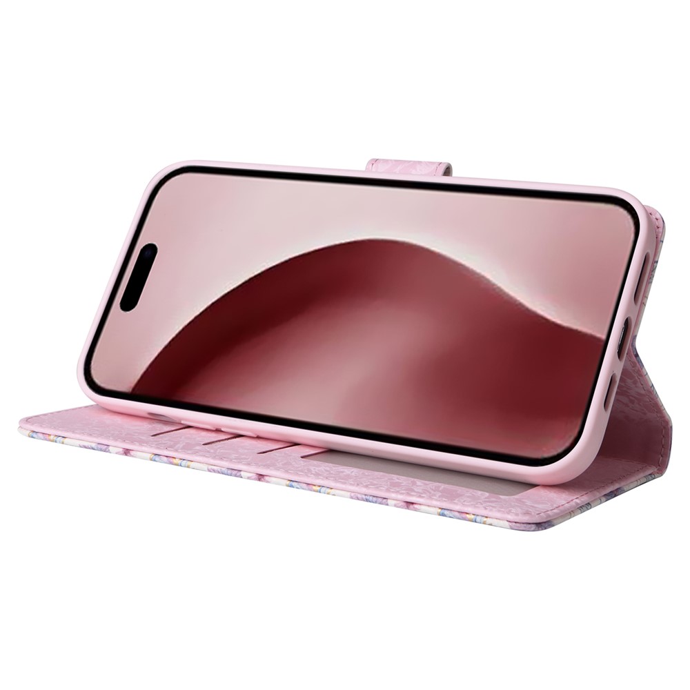  iPhone 16 Pro Fodral RFID Läder Fjärilar / Blommor - Teknikhallen.se