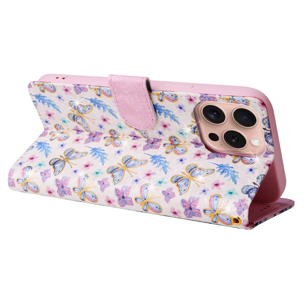  iPhone 16 Pro Fodral RFID Läder Fjärilar / Blommor - Teknikhallen.se