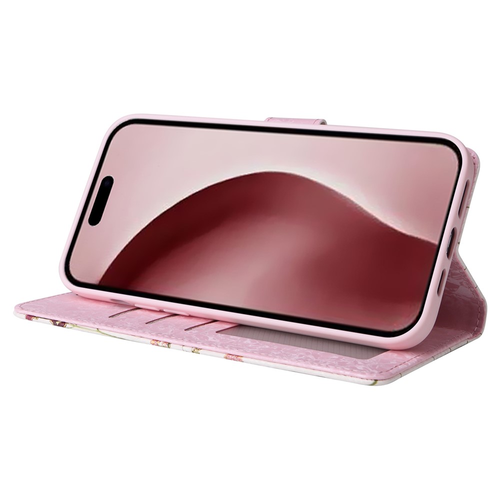  iPhone 16 Pro Fodral RFID Läder Små Blommor - Teknikhallen.se
