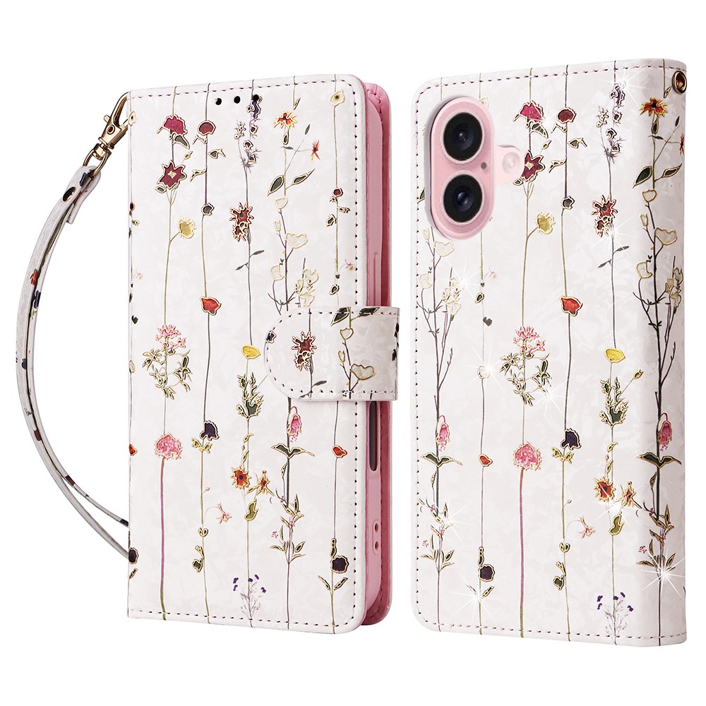  iPhone 17 Fodral RFID Läder Små Blommor - Teknikhallen.se