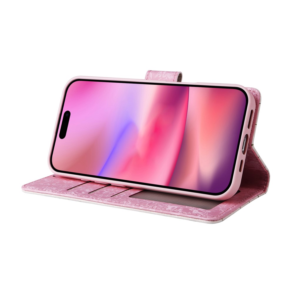  iPhone 17 Fodral RFID Läder Små Blommor - Teknikhallen.se