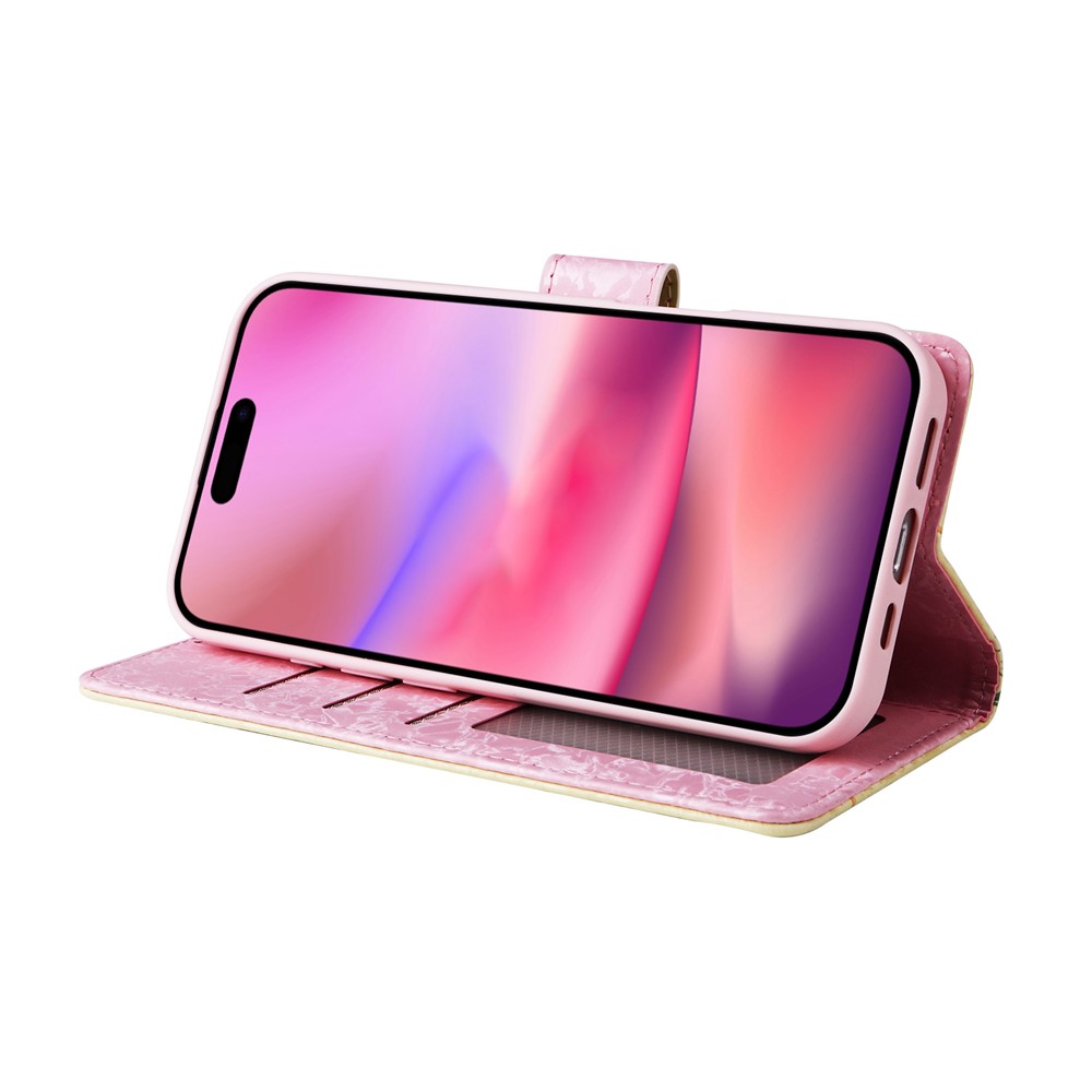  iPhone 17 Fodral RFID Läder Yellow Daisy - Teknikhallen.se