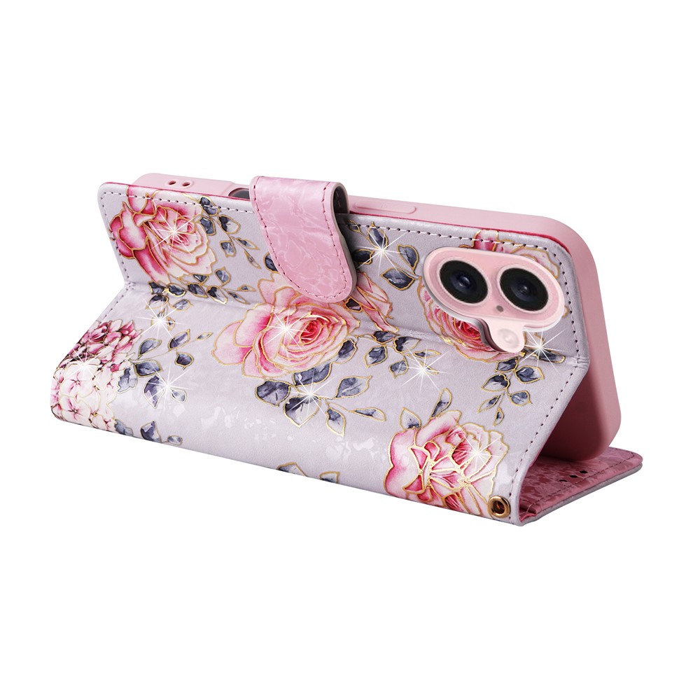  iPhone 17 Fodral RFID Läder Rosa Blommor - Teknikhallen.se